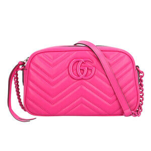 Gucci GG Marmont Shoulder Bag Leather Pink